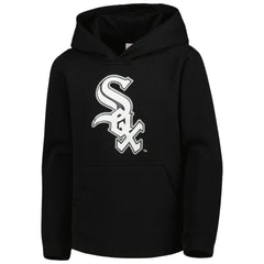 Chicago White Sox Youth Team Primary Logo Pullover Hoodie - Black Hoodies