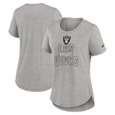 Las Vegas Raiders Women's Fashion Tri-Blend T-Shirt Heather Gray
