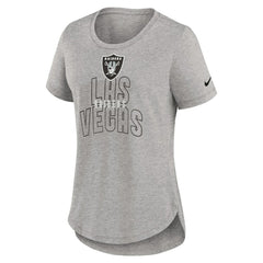 Las Vegas Raiders Women's Fashion Tri-Blend T-Shirt Heather Gray