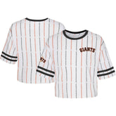 San Francisco Giants Girls Youth Ball Striped T-Shirt - White T-shirts