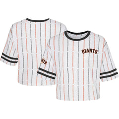 San Francisco Giants Girls Youth Ball Striped T-Shirt - White T-shirts