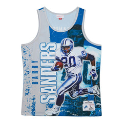 Barry Sanders Detroit Lions 1991 Player Burst Tank Top Blue