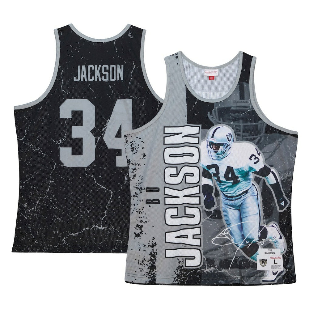 Bo Jackson Las Vegas Raiders 1990 Player Burst Tank Top Black