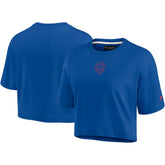 Chicago Cubs Fanatics Women's Elements Super Soft Boxy Cropped T-Shirt - Royal T-shirts