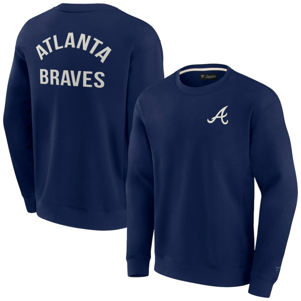 Atlanta Braves Fanatics Unisex Super Soft Pullover Crew Sweatshirt - Navy Pullover