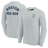 Boston Red Sox Fanatics Unisex Elements Super Soft Long Sleeve T-Shirt - Gray T-shirts