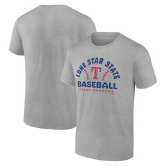 Texas Rangers Team Go For Two T-Shirt - Heather Gray T-shirts