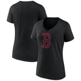 Boston Red Sox Women's Rough Diamond V-Neck T-Shirt - Black T-shirts