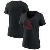 St. Louis Cardinals Women's Rough Diamond V-Neck T-Shirt - Black T-shirts