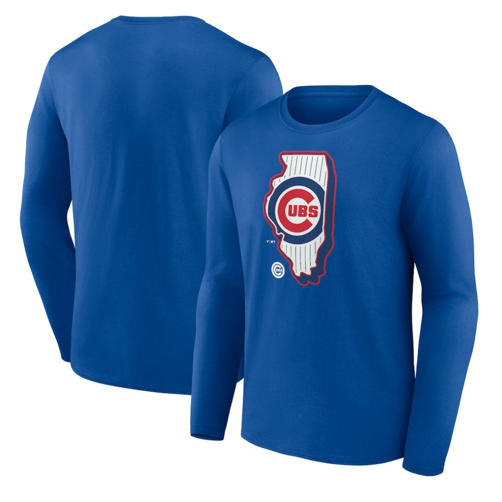 Chicago Cubs Paint the Black Long Sleeve T-Shirt - Royal T-shirts