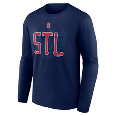 St. Louis Cardinals Paint the Black Long Sleeve T-Shirt - Navy T-shirts
