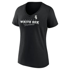Chicago White Sox Women's Back In Business V-Neck T-Shirt - Black T-shirts