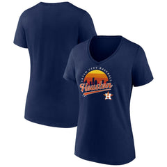 Houston Astros Women's One Champion V-Neck T-Shirt - Navy T-shirts