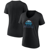 Miami Marlins Women's One Champion V-Neck T-Shirt - Black T-shirts