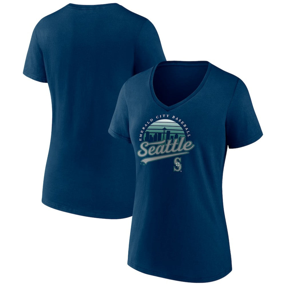 Seattle Mariners Women's One Champion V-Neck T-Shirt - Navy T-shirts