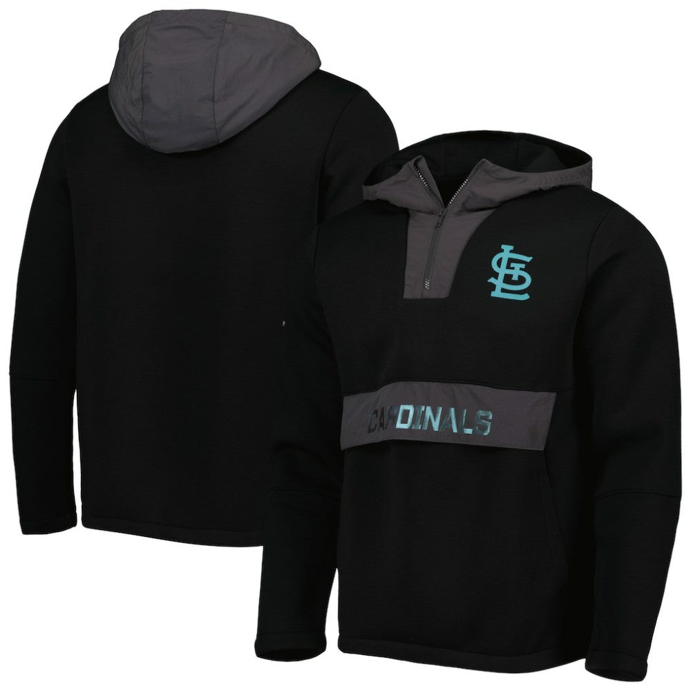 St. Louis Cardinals Levelwear Ruckus Quarter-Zip Hoodie - Black Hoodies