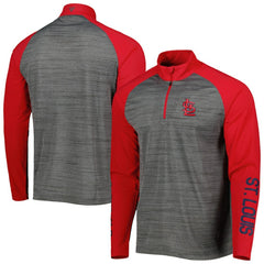 St. Louis Cardinals Levelwear Vandal Raglan Quarter-Zip Top - Heather Gray Tops