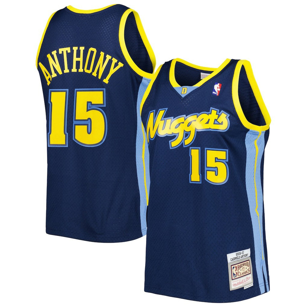 NBA Carmelo Anthony Denver Nuggets Hardwood Classics Swingman Jersey sale - Navy