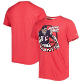 Lawrence Taylor New York Giants Homage Unisex Caricature Retired Player Tri-Blend T-Shirt Red