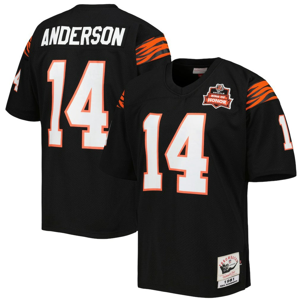 NFL Ken Anderson Cincinnati Bengals 1981 Authentic Throwback Retired Player Jersey - Black for sale