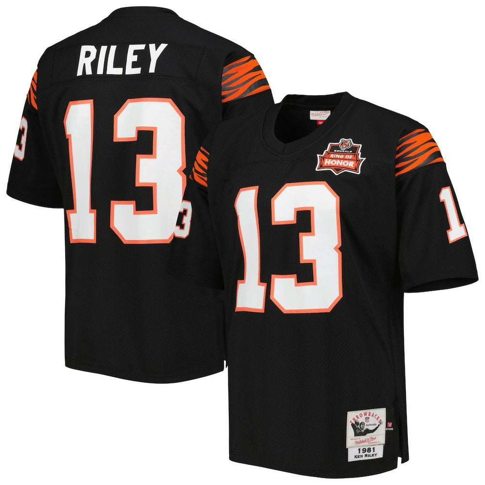 NFL Ken Riley Cincinnati Bengals 1981 Authentic Throwback Retired Player Jersey - Black on sale