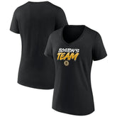 NHL Boston Bruins Women's Active Edge V-Neck T-Shirt - Black