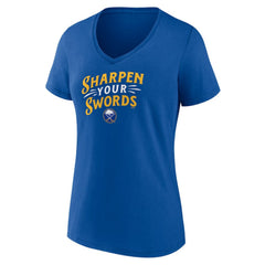 NHL Buffalo Sabres Women's Active Edge V-Neck T-Shirt - Royal