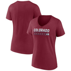 NHL Colorado Avalanche Women's Primary Play V-Neck T-Shirt - Burgundy