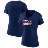 NHL Columbus Blue Jackets Women's Active Edge V-Neck T-Shirt - Navy