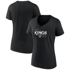 NHL Los Angeles Kings Women's Active Edge V-Neck T-Shirt - Black