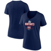 NHL Montreal Canadiens Women's Active Edge V-Neck T-Shirt - Navy