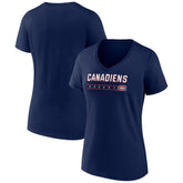 NHL Montreal Canadiens Women's Primary Play V-Neck T-Shirt - Navy