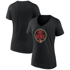 NHL Ottawa Senators Women's Active Edge V-Neck T-Shirt - Black