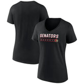 NHL Ottawa Senators Women's Primary Play V-Neck T-Shirt - Black