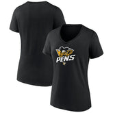 NHL Pittsburgh Penguins Women's Active Edge V-Neck T-Shirt - Black