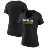 NHL Pittsburgh Penguins Women's Primary Play V-Neck T-Shirt - Black