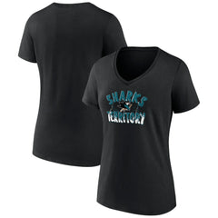 NHL San Jose Sharks Women's Active Edge V-Neck T-Shirt - Black