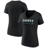 NHL San Jose Sharks Women's Primary Play V-Neck T-Shirt - Black