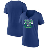 NHL Vancouver Canucks Women's Slapshot V-Neck T-Shirt - Blue