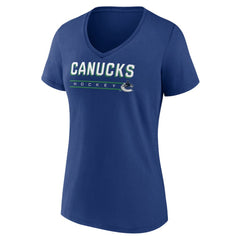 NHL Vancouver Canucks Women's Primary Play V-Neck T-Shirt - Blue