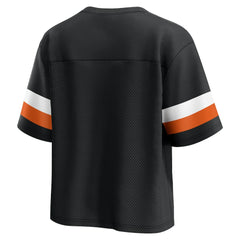Cincinnati Bengals Women's Established Jersey Cropped V-Neck T-Shirt Black