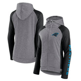 Carolina Panthers Women's Blind Side Lightweight Full-Zip Hoodie Heather Gray/College Black