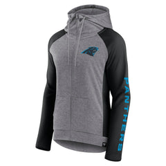 Carolina Panthers Women's Blind Side Lightweight Full-Zip Hoodie Heather Gray/College Black