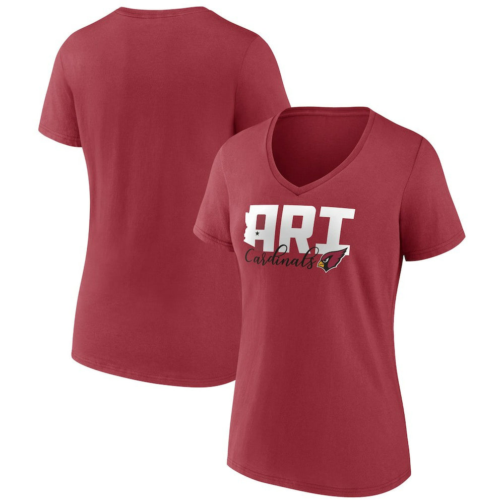 Arizona Cardinals Women's Back Home Again V-Neck T-Shirt Cardinal