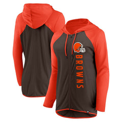 Cleveland Browns Women's Forever Fan Full-Zip Hoodie Brown/Orange