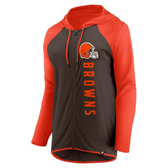 Cleveland Browns Women's Forever Fan Full-Zip Hoodie Brown/Orange