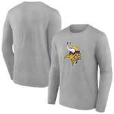 Minnesota Vikings Primary Team Logo Long Sleeve T-Shirt Heather Gray