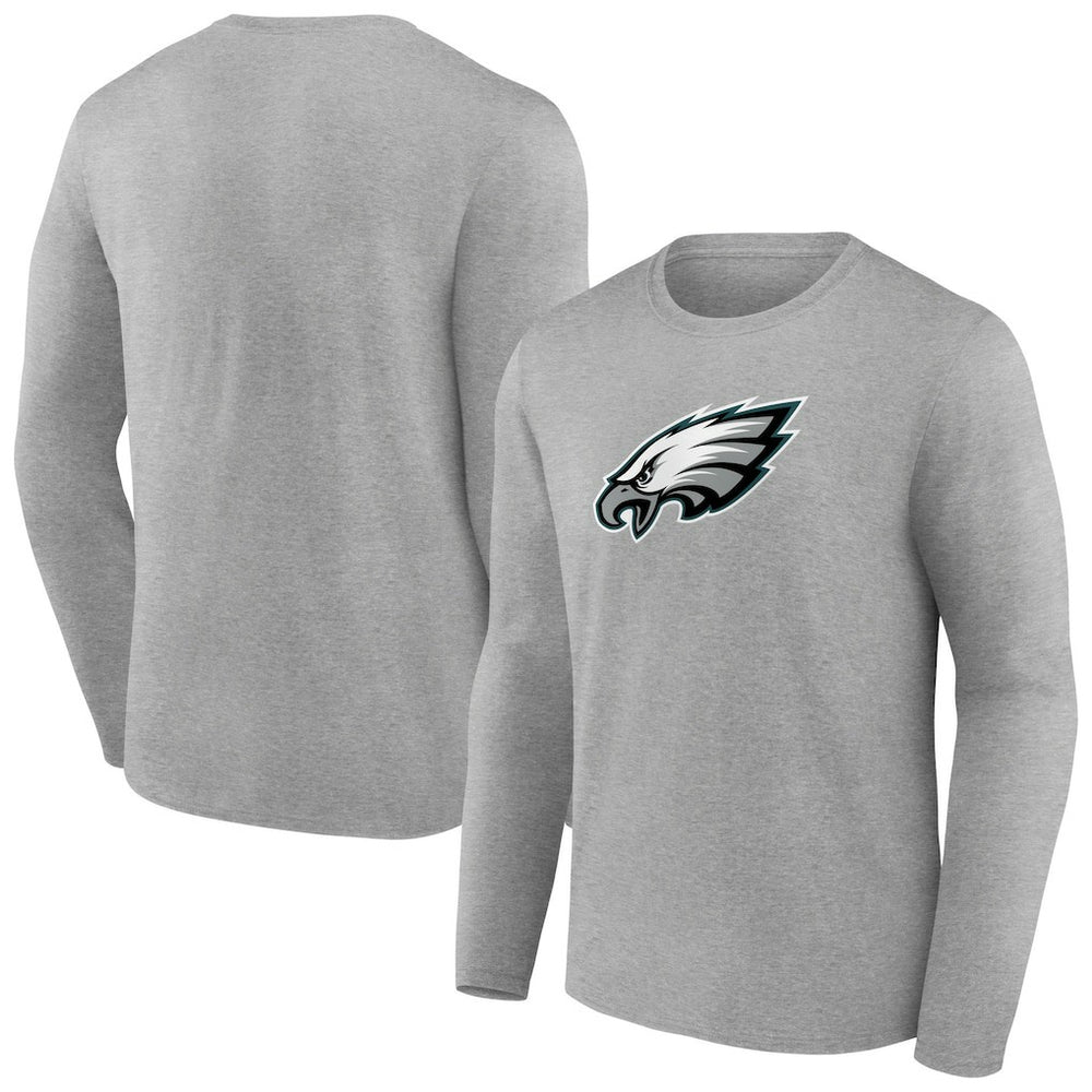 Philadelphia Eagles Primary Team Logo Long Sleeve T-Shirt Heather Gray