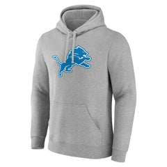 Detroit Lions Primary Team Logo Fitted Pullover Hoodie Heather Gray