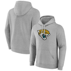 Jacksonville Jaguars Primary Team Logo Fitted Pullover Hoodie Heather Gray